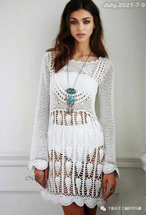 手工成人钩针连衣裙视频,手工钩针教程全解析